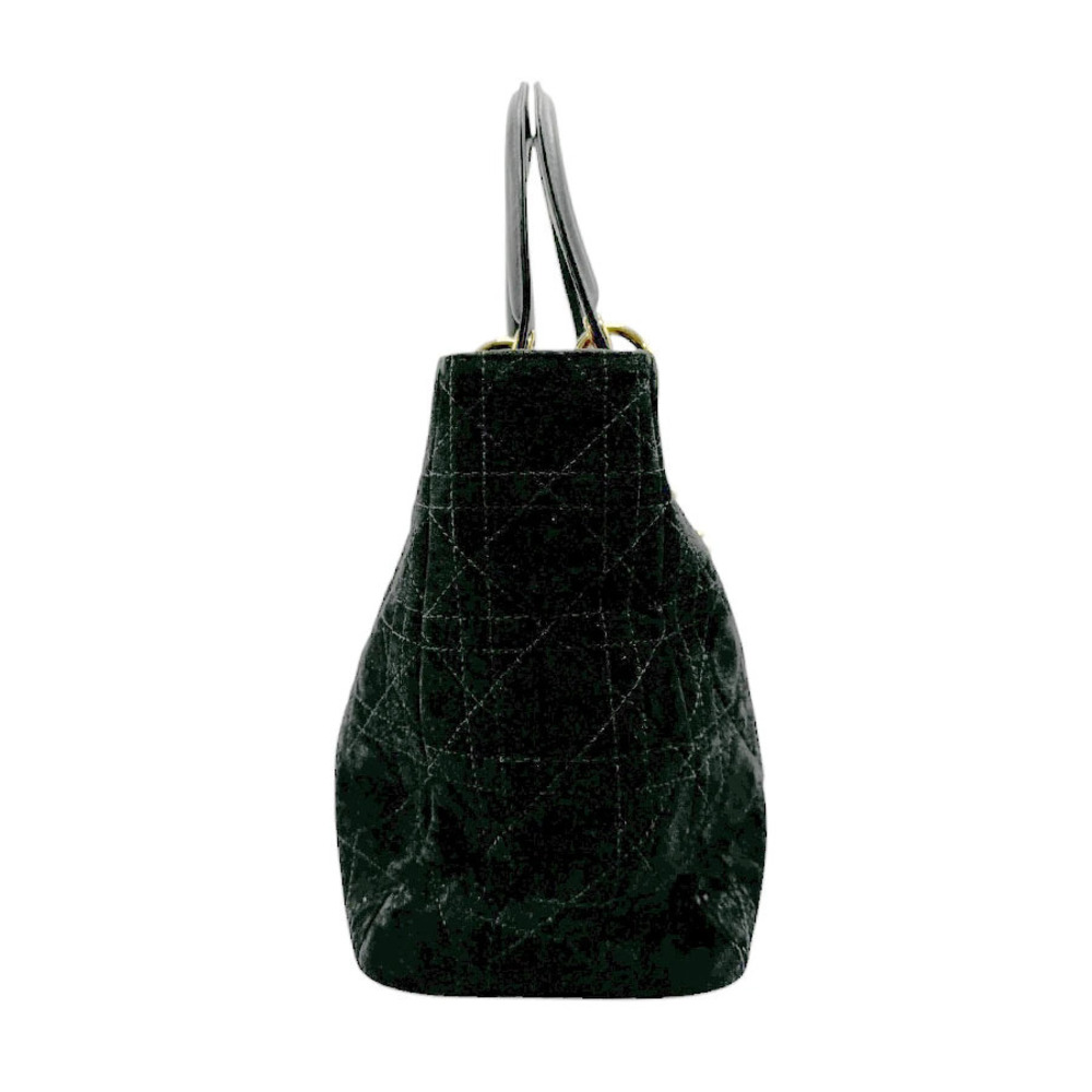 Dior leather suede Lady Black handbag  Christian